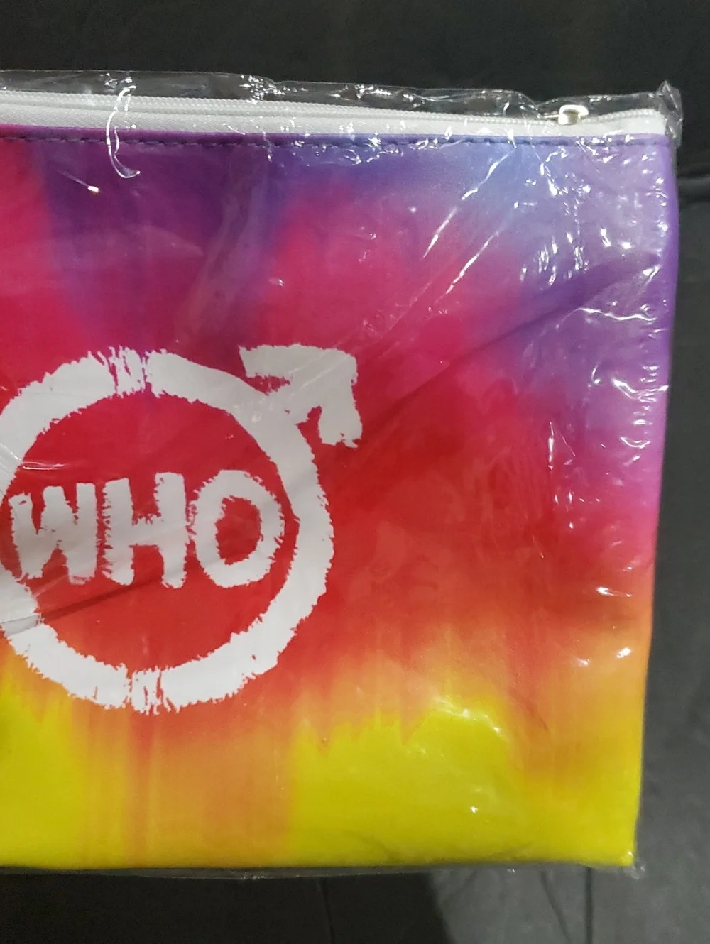 The Who tie dye watercolor psychedelic effect travel makeup cosmetics bag new